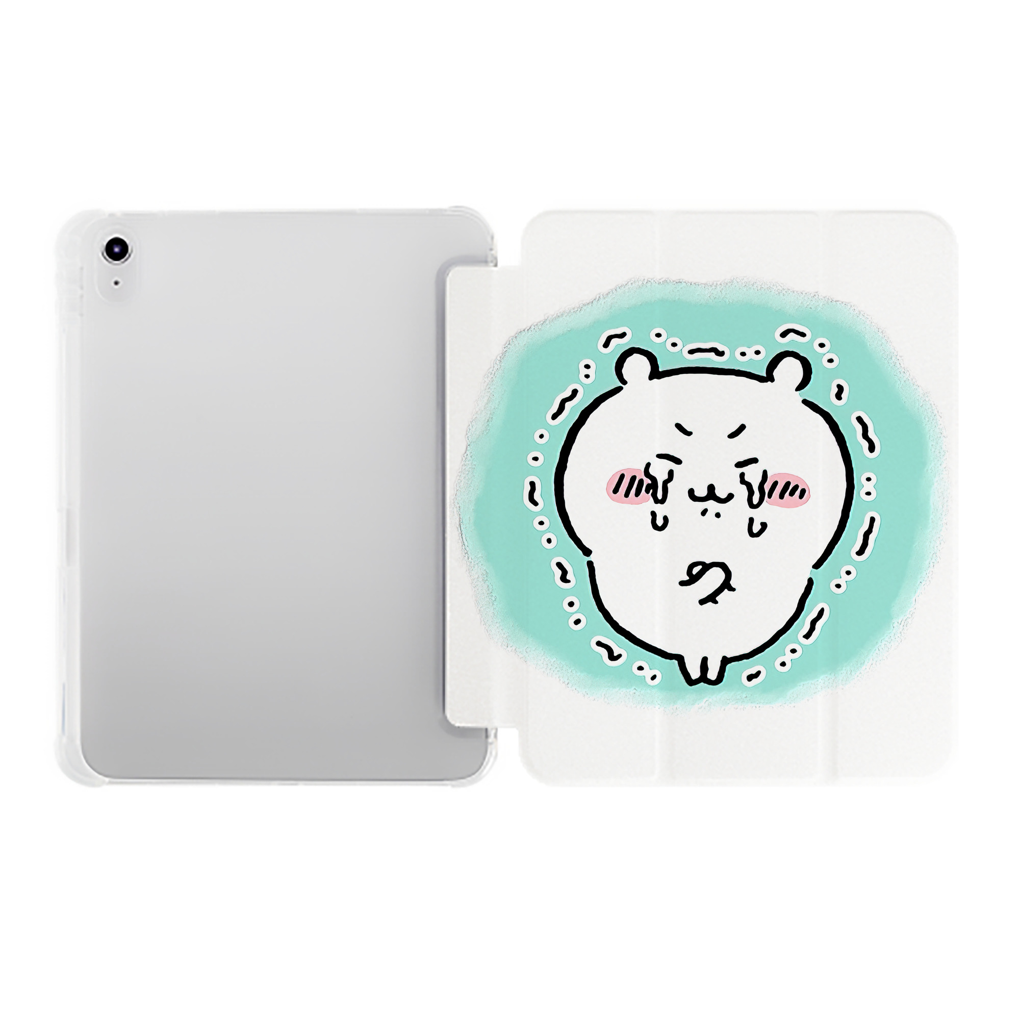 （画像用） ちいかわ ちいかわ Chii-kawa chiikawa IPad ケース ペン収納付き 三つ折りスタンド PUレザー×シリコン 対応機種9.5/10.5/10.9インチ